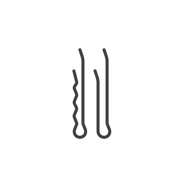 Піктограма Лінії Шпильки Волосся Векторний Знак Контуру Піктограма Лінійного Стилю — стоковий вектор