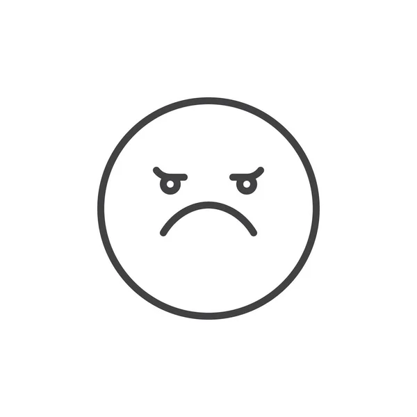 Κόκκινο Θυμωμένος Πρόσωπο Emoticon Γραμμή Εικονίδιο Περίγραμμα Σημάδι Διάνυσμα Γραμμικό — Διανυσματικό Αρχείο