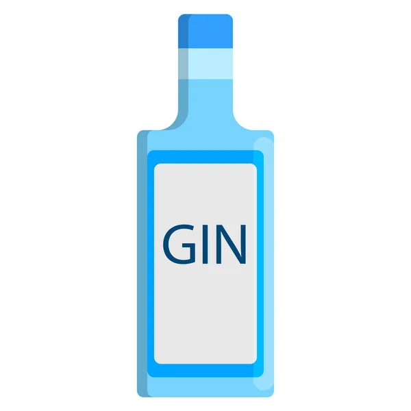 Пляшка Джин Алкогольний Напій Плоский Значок Векторний Знак Барвиста Піктограма — стоковий вектор