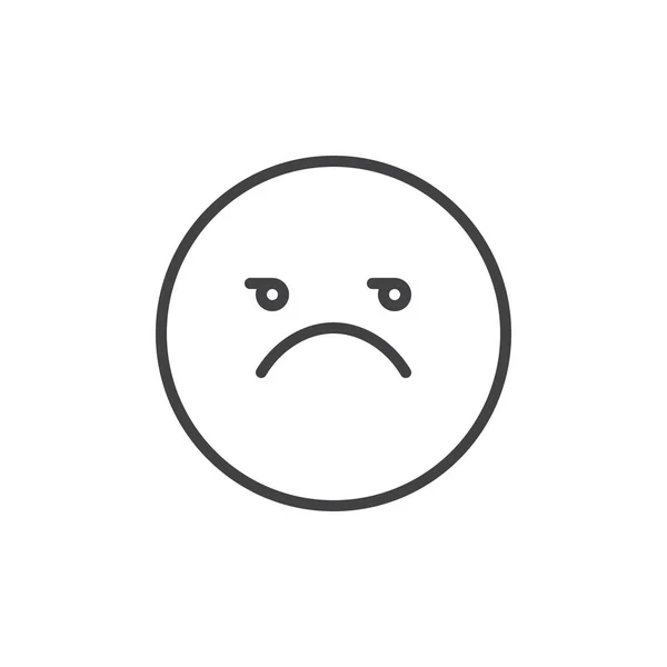 Unamused Face Emoticon Line Icon Outline Vector Sign Linear Style — Stock Vector