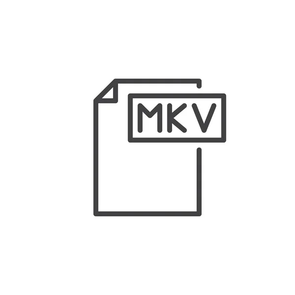 Ícone Linha Documento Formato Mkv Sinal Vetor Contorno Pictograma Estilo — Vetor de Stock