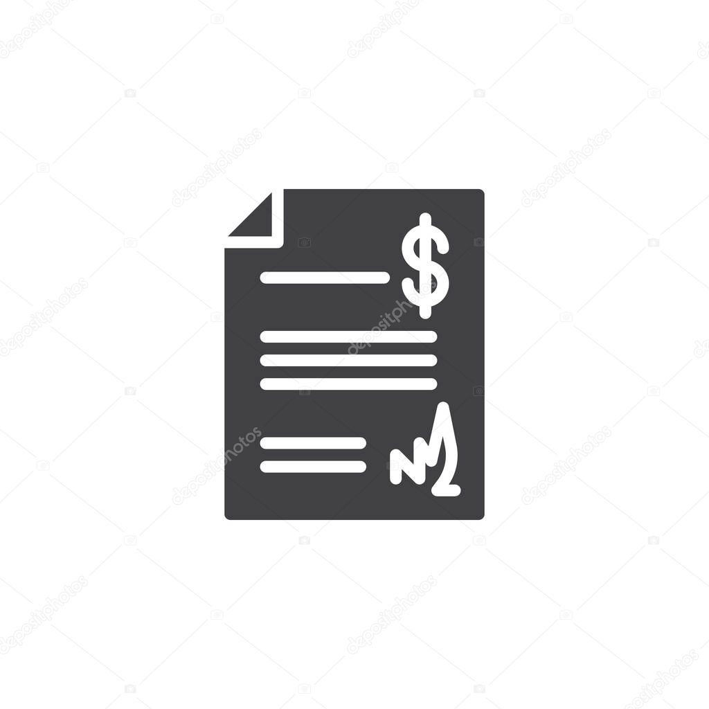 Act document icon vector, filled flat sign, solid pictogram isolated on white. Symbol, logo illustration.