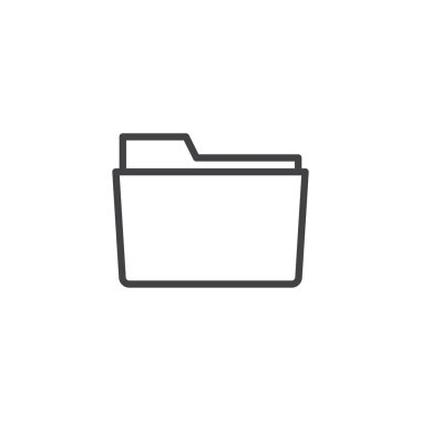 Dosya klasör satırı simgesi, vektör işareti, anahat üzerinde beyaz izole doğrusal stil piktogram. Sembol, logo illüstrasyon. Düzenlenebilir kontur