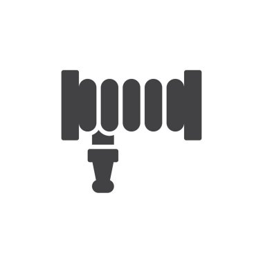 Yangın Hortum reel simge vektör, dolu düz işareti, üzerinde beyaz izole katı piktogram. Sembol, logo illüstrasyon.