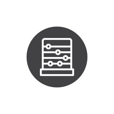 Okul abacus simge vektör, dolu düz işareti, üzerinde beyaz izole katı piktogram. Vintage hesap makinesi simge, logo illüstrasyon.