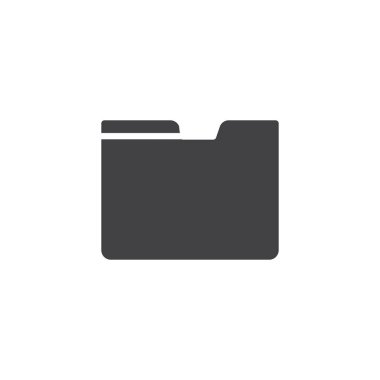 Klasör simge vektör, düz işareti, üzerinde beyaz izole katı piktogram dolu. Sembol, logo illüstrasyon.