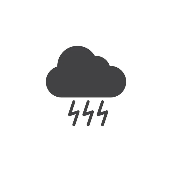 Thunder Cloud Vector Icon Filled Flat Sign Mobile Concept Web — Stock Vector