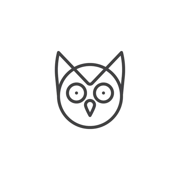 Icône Ligne Tête Hibou Signe Vectoriel Contour Pictogramme Style Linéaire — Image vectorielle