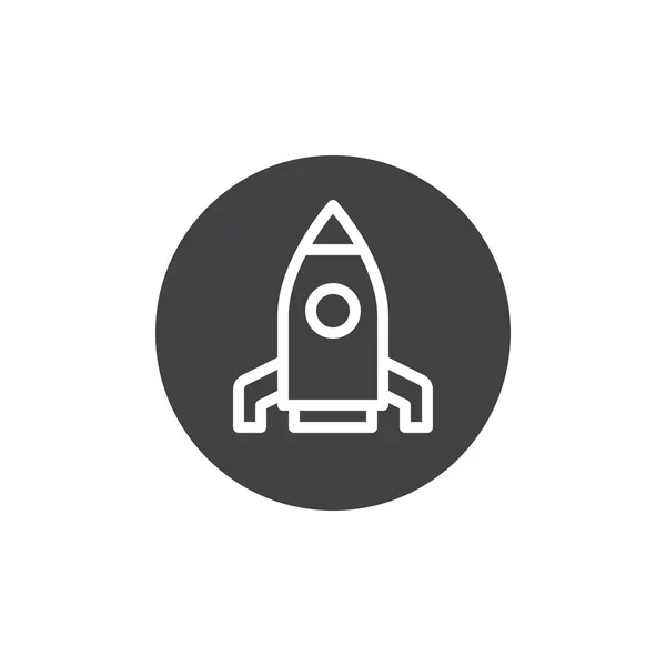 Vector Icono Cohete Negocio Inicio Signo Plano Lleno Pictograma Sólido — Vector de stock