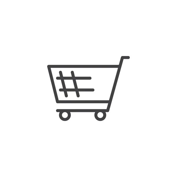 Icono Línea Carrito Compras Signo Vector Contorno Pictograma Estilo Lineal — Vector de stock