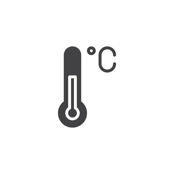 Celsius Thermometer Vector Pictogram Gevuld Platte Teken Voor Mobiele Concept — Stockvector