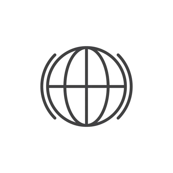 Globe Line Ikon Konturskilt Lineært Stil Piktogram Isolert Hvitt Jordplanetsymbol – stockvektor