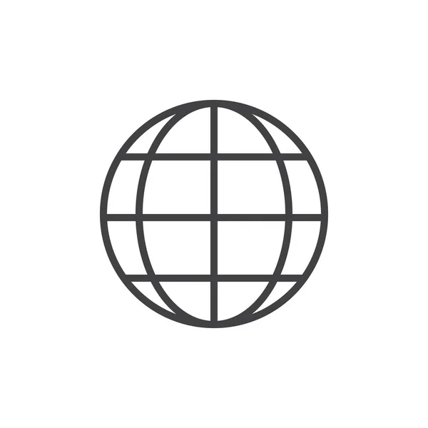 Jordrutenettlinjeikon Ytre Vektortegn Lineært Piktogram Isolert Hvitt Speider Globe Symbol – stockvektor