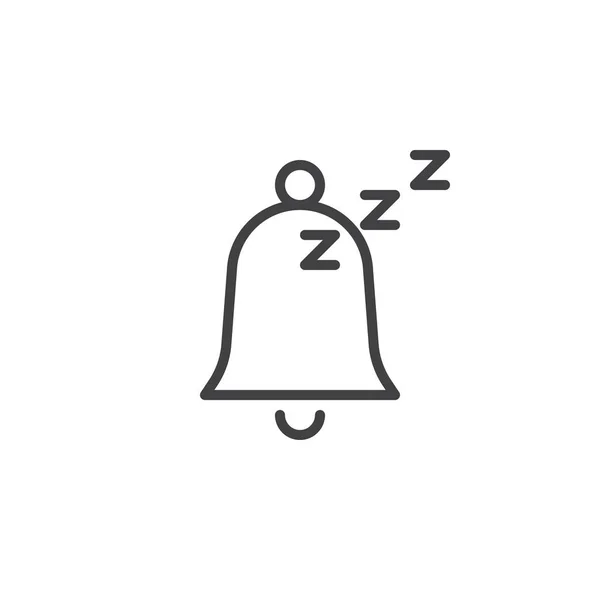 Icono Línea Campana Dormida Signo Vector Contorno Pictograma Estilo Lineal — Vector de stock