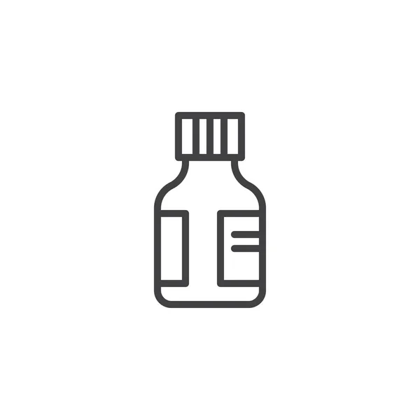 うがい薬瓶ライン アイコン アウトライン ベクトル記号 直線的なスタイルのピクトグラムが白で隔離 薬の瓶のシンボル ロゴの図 編集可能なストローク — ストックベクタ
