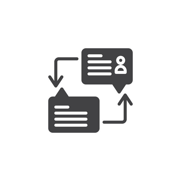 Диалог речи пузырьки иконки вектор, заполненный плоский знак, твердые пиктограммы изолированы на белом. Символ чата, иллюстрация логотипа
.