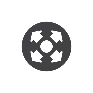 Oyun çubuğu simge vektör, düz işareti, üzerinde beyaz izole katı piktogram dolu. Ok uzak düğme sembolü, logo illüstrasyon.