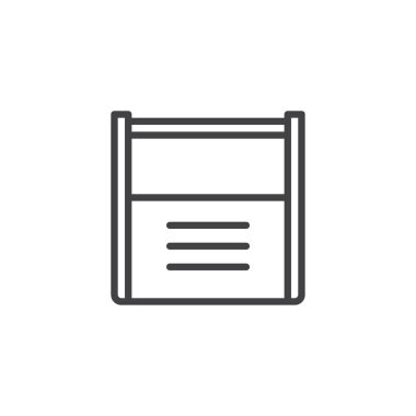 Araç kutusu satırı simgesi, vektör işareti, anahat üzerinde beyaz izole doğrusal stil piktogram. Sembol, logo illüstrasyon. Düzenlenebilir kontur