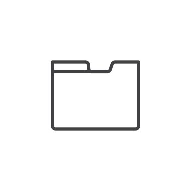 Klasör satırı simgesi, Anahat vektör işareti üzerinde beyaz izole doğrusal stil piktogram. Sembol, logo illüstrasyon. Düzenlenebilir kontur