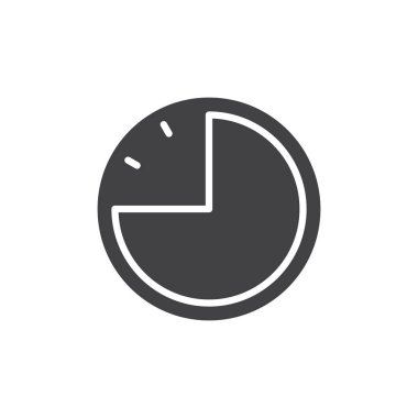 Saat simge vektör, dolu düz işareti, üzerinde beyaz izole katı piktogram. Saat simgesi, logo illüstrasyon.