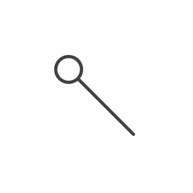 Konumu PIN satırı simgesi, Anahat vektör işareti üzerinde beyaz izole doğrusal stil piktogram. Nokta işareti sembolü, logo illüstrasyon. Düzenlenebilir kontur