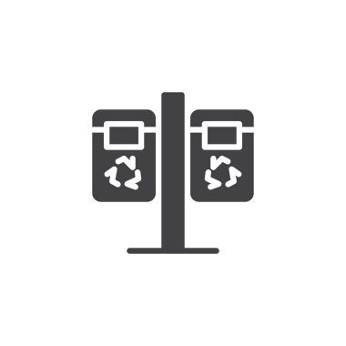 Noktası simge vektör geri dönüşüm, düz işareti, üzerinde beyaz izole katı piktogram dolu. Sembol, logo illüstrasyon