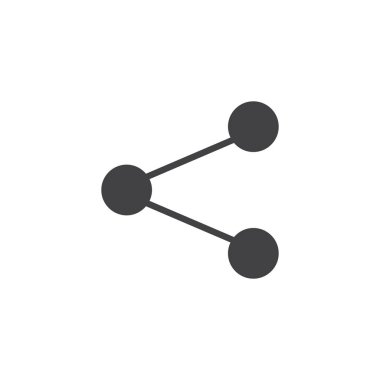 Simge vektör, dolu düz işareti, üzerinde beyaz izole katı piktogram paylaşmak. Şebeke sembolü, logo illüstrasyon.