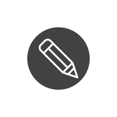 Kalem simge vektör, dolu düz işareti, üzerinde beyaz izole katı piktogram. Çizim araç simgesine, logo illüstrasyon.