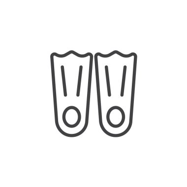 Palet satırı simgesi, yüzme Anahat vektör işareti, üzerinde beyaz izole doğrusal stil piktogram. Palet sembolü, logo illüstrasyon. Düzenlenebilir kontur