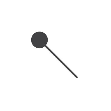 Konumu PIN simge vektör, düz işareti, üzerinde beyaz izole katı piktogram dolu. Nokta işareti sembolü, logo illüstrasyon.