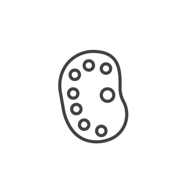 Renk paleti satırı simgesi, vektör işareti, anahat üzerinde beyaz izole doğrusal stil piktogram. Sembol, logo illüstrasyon. Düzenlenebilir kontur