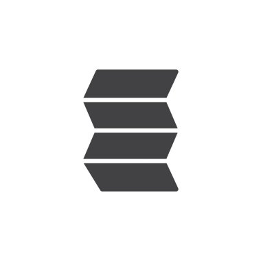 Harita simge vektör, dolu düz işareti, üzerinde beyaz izole katı piktogram. Sembol, logo illüstrasyon.