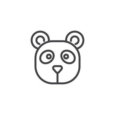 Panda zeka çizgisi simgesi, Anahat vektör işareti üzerinde beyaz izole doğrusal stil piktogram. Sembol, logo illüstrasyon. Düzenlenebilir kontur
