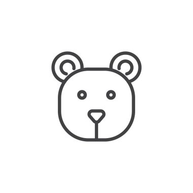 Zeka çizgisi simgesi ayı, vektör işareti, anahat üzerinde beyaz izole doğrusal stil piktogram. Sembol, logo illüstrasyon. Düzenlenebilir kontur