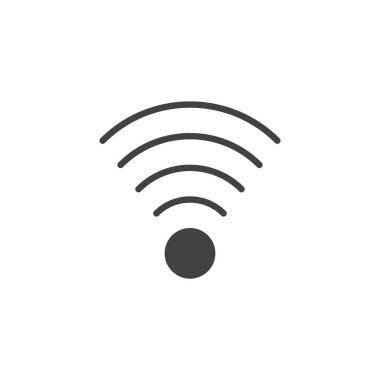 Kablosuz bağlantı sinyalini simge vektör, dolu düz işareti, katı piktogram beyaz izole. WiFi bölge sembolü, logo illüstrasyon.