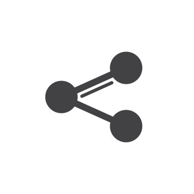 Dosya paylaşım basit simgesi, dolu düz işareti, katı glif piktogram. Bağlantı simgesi, vektör çizim