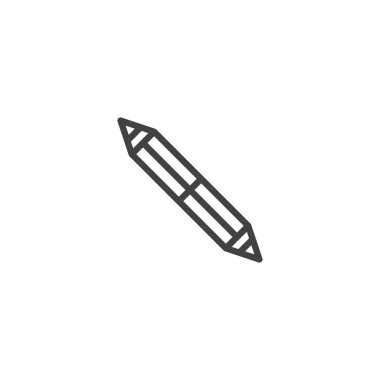 Kalem satırı simgesi, vektör işareti, anahat üzerinde beyaz izole doğrusal stil piktogram. Kalem simgesi, logo illüstrasyon. Düzenlenebilir kontur