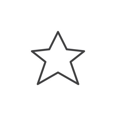 Yıldız, en sevdiğim çizgi simgesi, Anahat vektör işareti üzerinde beyaz izole doğrusal stil piktogram. Sembol, logo illüstrasyon. Düzenlenebilir kontur