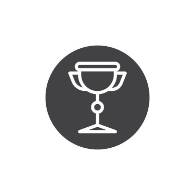 Kupa simge vektör, düz işareti, üzerinde beyaz izole katı piktogram dolu. Kazanan Kupası sembolü, logo illüstrasyon.