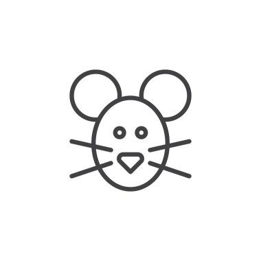 Fare zeka çizgisi simgesi, vektör işareti, anahat üzerinde beyaz izole doğrusal stil piktogram. Sembol, logo illüstrasyon. Düzenlenebilir kontur