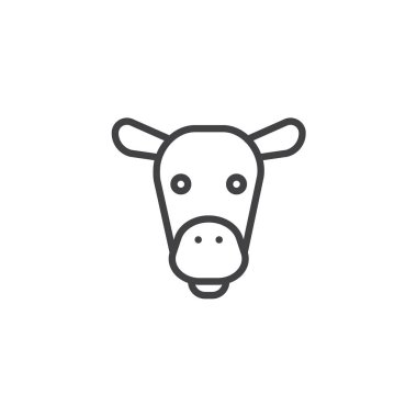 Deve zeka çizgisi simgesi, Anahat vektör işareti üzerinde beyaz izole doğrusal stil piktogram. Sembol, logo illüstrasyon. Düzenlenebilir kontur