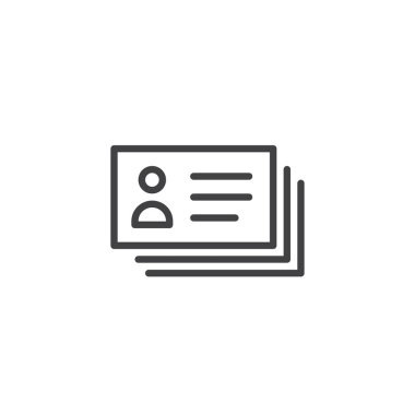 Kullanıcı veri satırı simgesi, Anahat vektör işareti üzerinde beyaz izole doğrusal stil piktogram. Sembol, logo illüstrasyon. Düzenlenebilir kontur