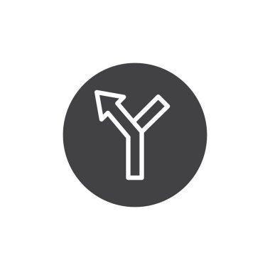 Gezinti ok simge vektör, düz işareti, üzerinde beyaz izole katı piktogram dolu. Dönüş yönü sembolü, logo illüstrasyon yaptı.