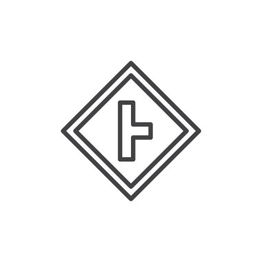 Şu yol işareti satırı simgesi açmak, vektör işareti, anahat üzerinde beyaz izole doğrusal stil piktogram. Sembol, logo illüstrasyon. Düzenlenebilir kontur