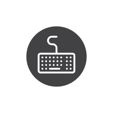 Bilgisayar klavye simge vektör, düz işareti, üzerinde beyaz izole katı piktogram dolu. Sembol, logo illüstrasyon.