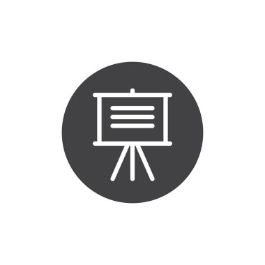 Sunu kurulu simge vektör, düz işareti, üzerinde beyaz izole katı piktogram dolu. Ekran görüntü simgesi, logo illüstrasyon.