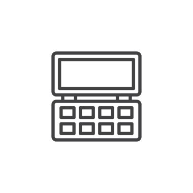 Su renk paleti satırı simgesi, vektör işareti, anahat üzerinde beyaz izole doğrusal stil piktogram. Makyaj sembolü, logo illüstrasyon. Düzenlenebilir kontur