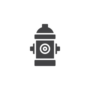 Yangın Hidrant simge vektör, düz işareti, üzerinde beyaz izole katı piktogram dolu. Hidrant itfaiyeci söndürmek sembolü, logo illüstrasyon