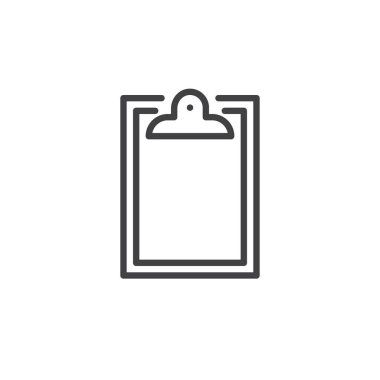 Kağıt Pano satırı simgesi, vektör işareti, anahat üzerinde beyaz izole doğrusal stil piktogram. Sembol, logo illüstrasyon. Düzenlenebilir kontur