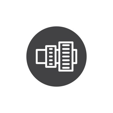 Kamera fotoğraf lens simge vektör, düz işareti, üzerinde beyaz izole katı piktogram dolu. Sembol, logo illüstrasyon.